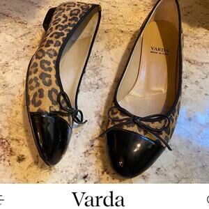 Varda Italy Cap Toe Leopard Ballet Flat sz 6